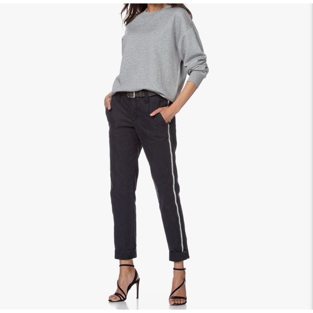 Zadig & Voltaire Pomelo Pant Size 36 Navy Silver Glitter Side Ankle‎ Trouser - Picture 3 of 9